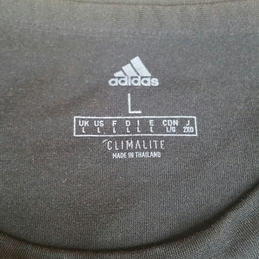 Adidas Climate Black Shirt with White Stripes L - Picture 7 of 8